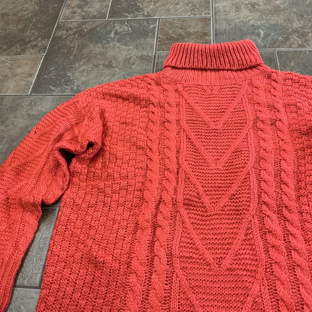 🔥Get 4 items-$30🔥 Cozy burnt orange Fall Knit Turtleneck Sweater - Picture 2 of 3